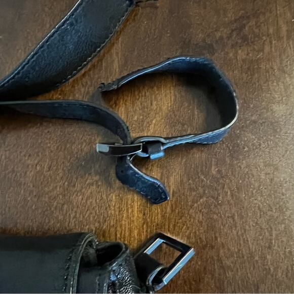 Alice + Olivia Large Leather Black Messenger Style Purse Bag - Picture 11 of 13